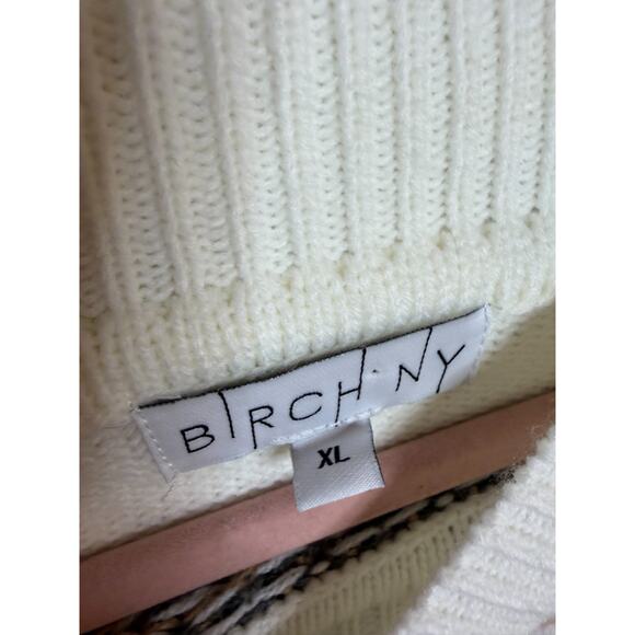 Birch NY Size XL Cream Colored Sweater Dress Long Sleeves High Neck - Picture 5 of 6